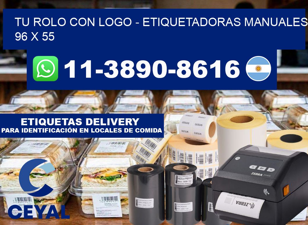 tu rolo con logo - Etiquetadoras Manuales  96 x 55