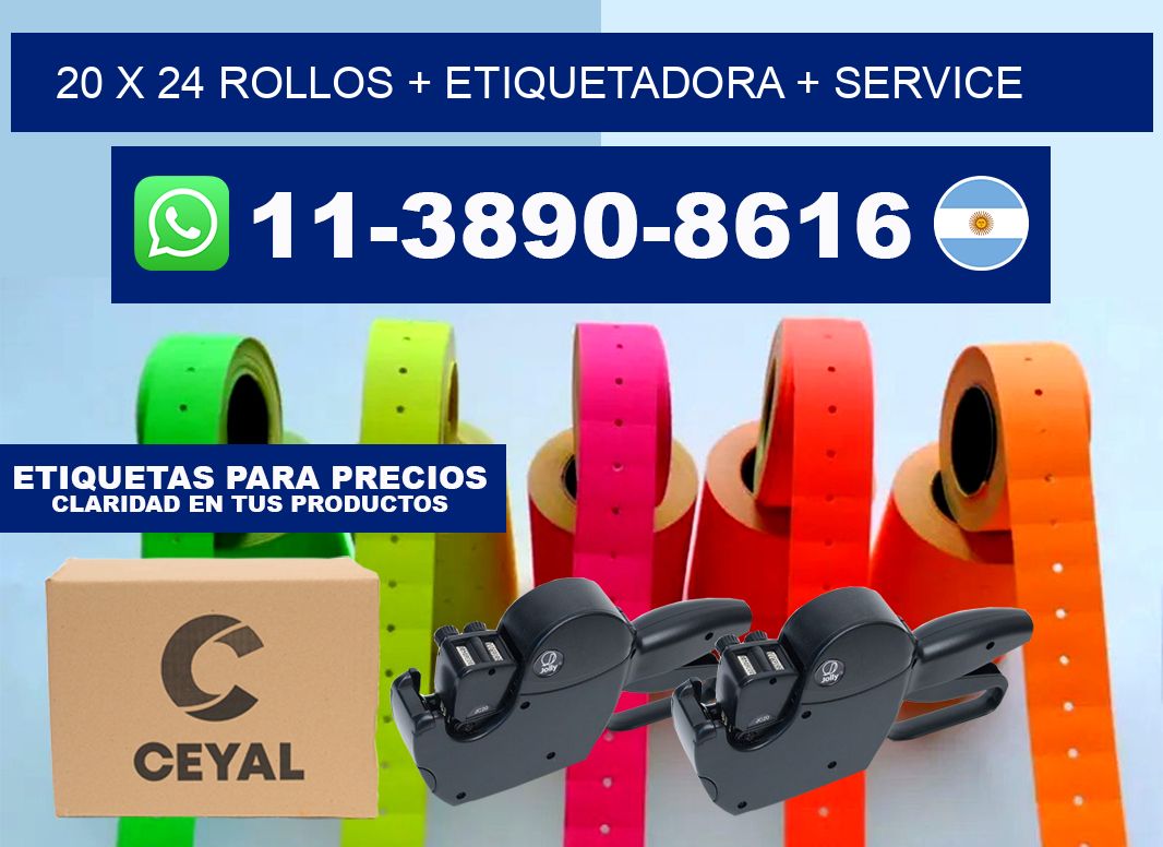 20 x 24 rollos + etiquetadora + service