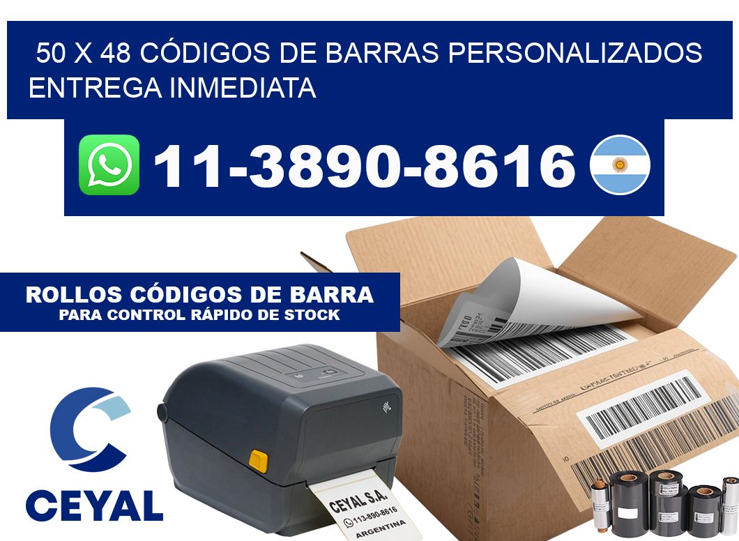 50 x 48 CÓDIGOS DE BARRAS PERSONALIZADOS ENTREGA INMEDIATA