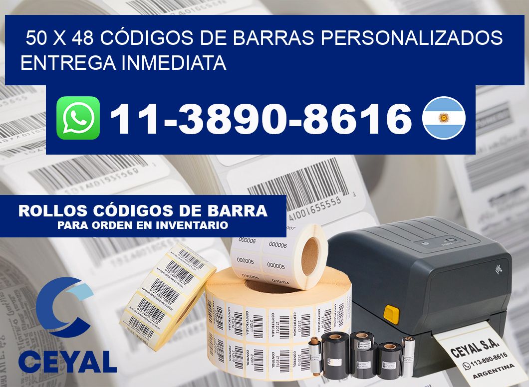 50 x 48 CÓDIGOS DE BARRAS PERSONALIZADOS ENTREGA INMEDIATA