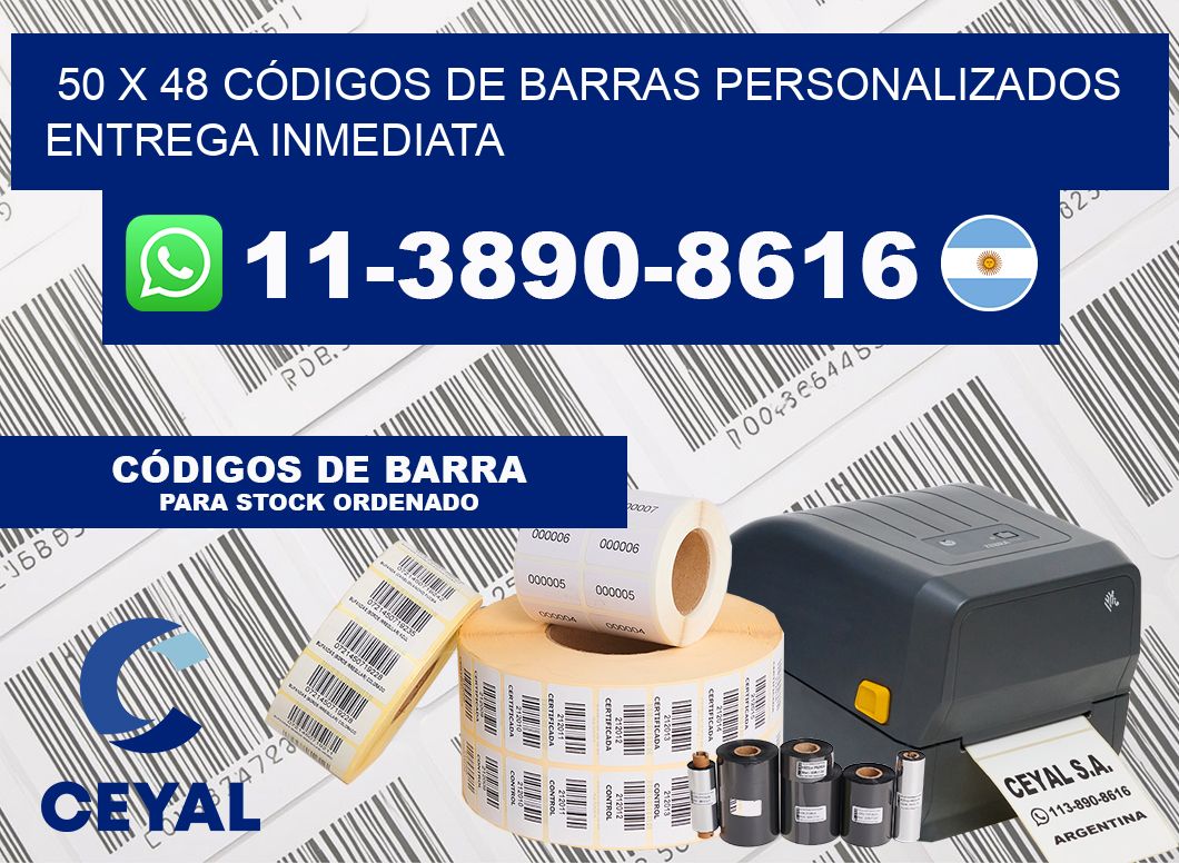 50 x 48 CÓDIGOS DE BARRAS PERSONALIZADOS ENTREGA INMEDIATA