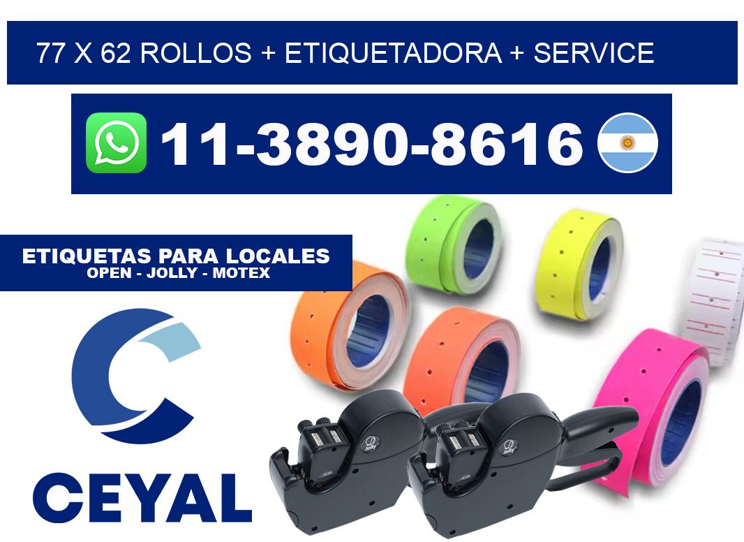 77 x 62 rollos + etiquetadora + service