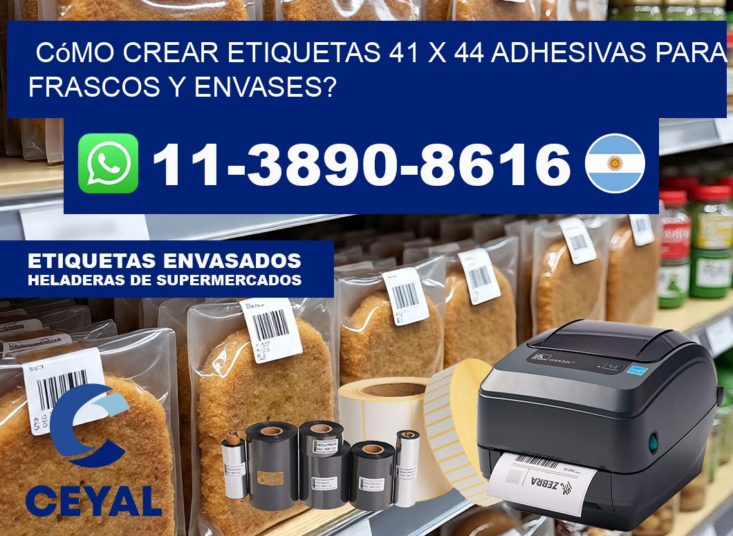 Cómo crear etiquetas 41 x 44 adhesivas para frascos y envases?