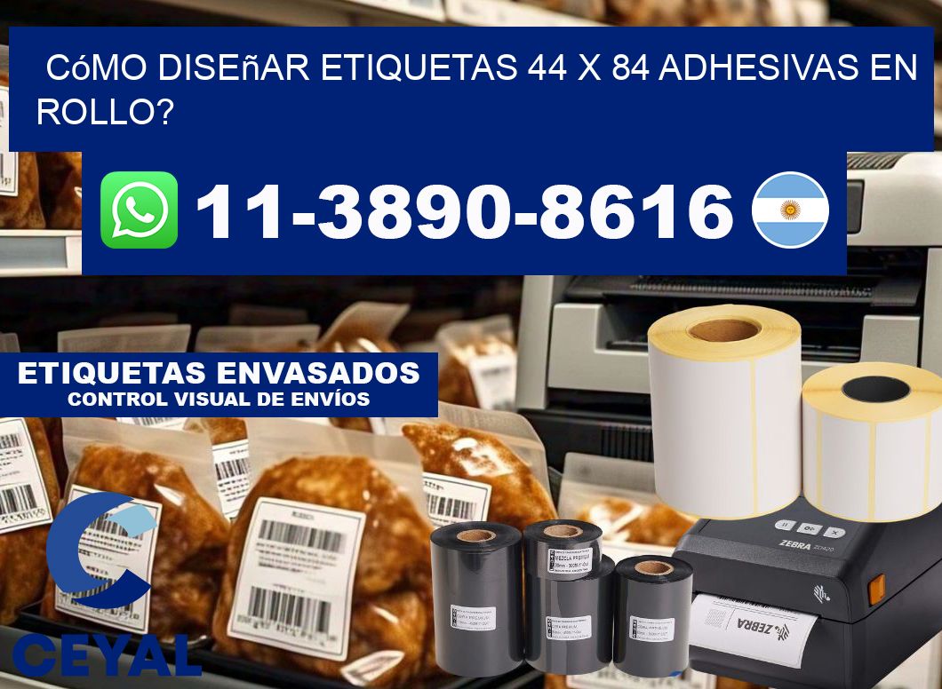 Cómo diseñar etiquetas 44 x 84 adhesivas en rollo?
