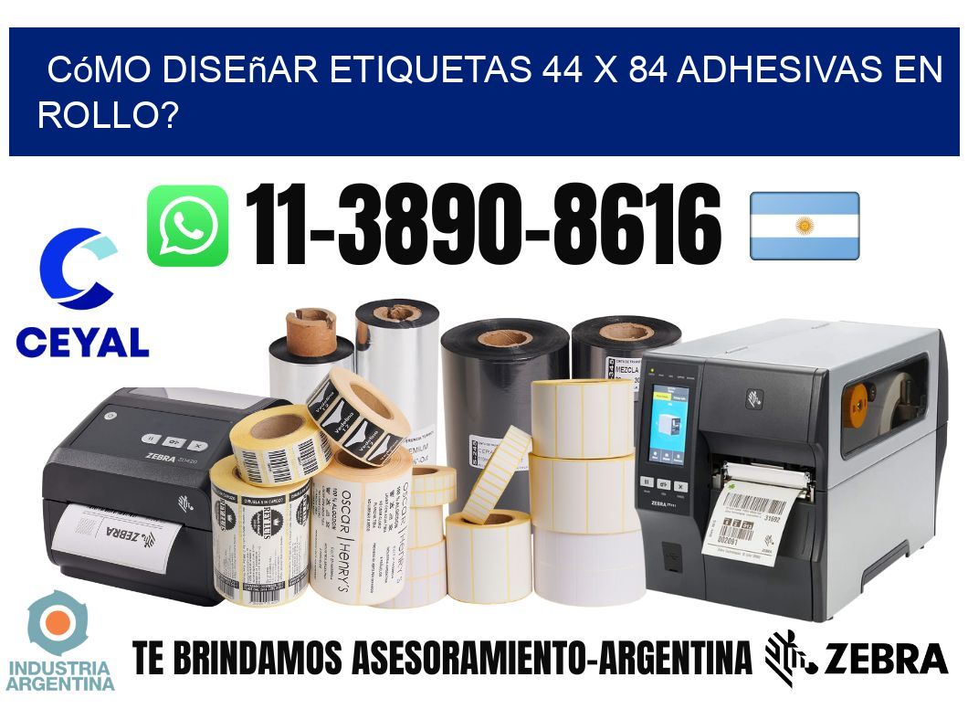 Cómo diseñar etiquetas 44 x 84 adhesivas en rollo?