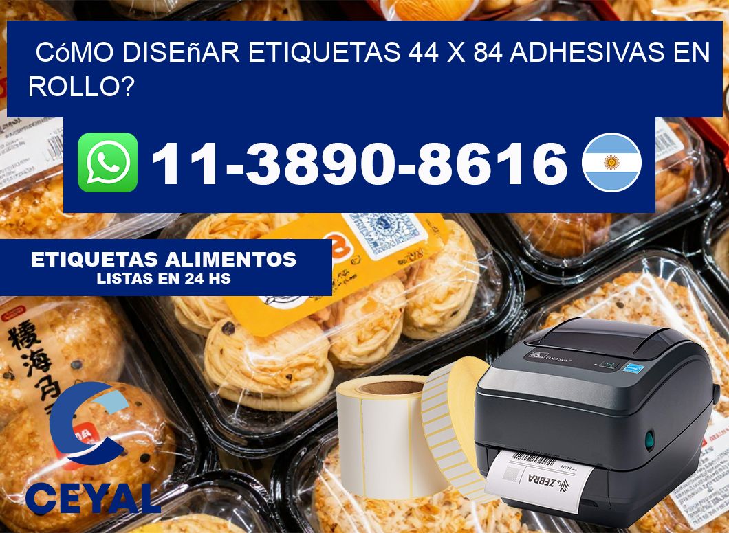 Cómo diseñar etiquetas 44 x 84 adhesivas en rollo?