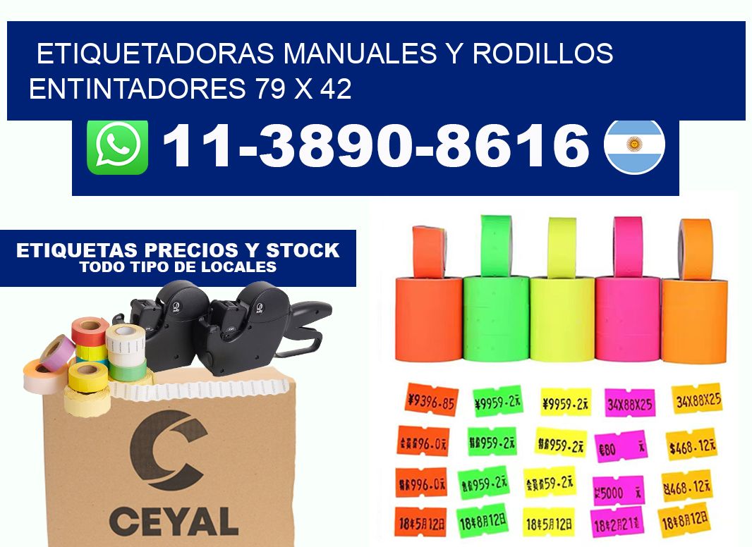 Etiquetadoras manuales y rodillos entintadores 79 x 42