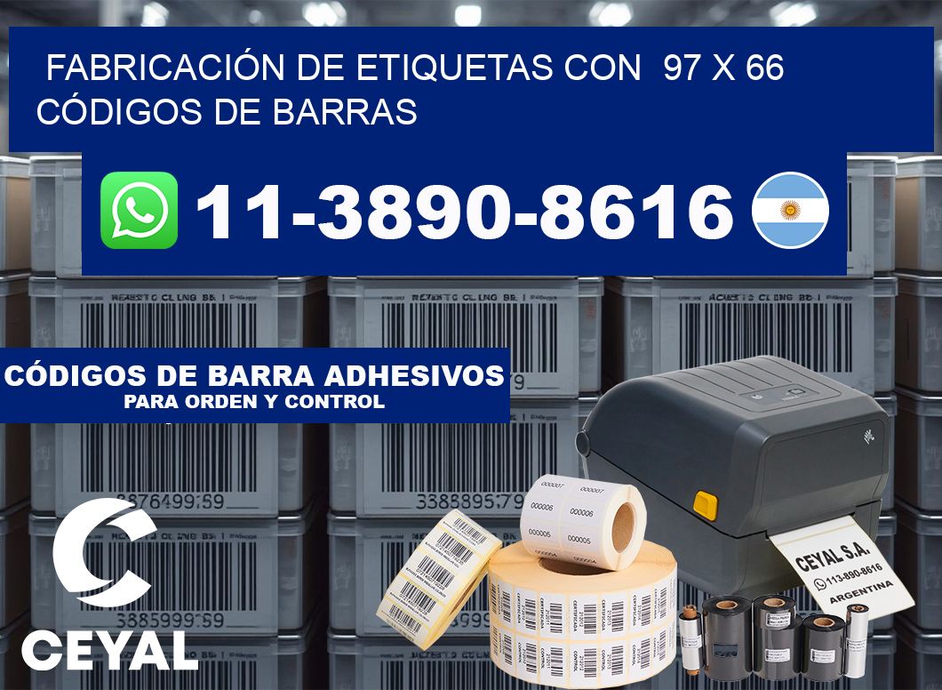 FABRICACIÓN DE ETIQUETAS CON  97 x 66 CÓDIGOS DE BARRAS