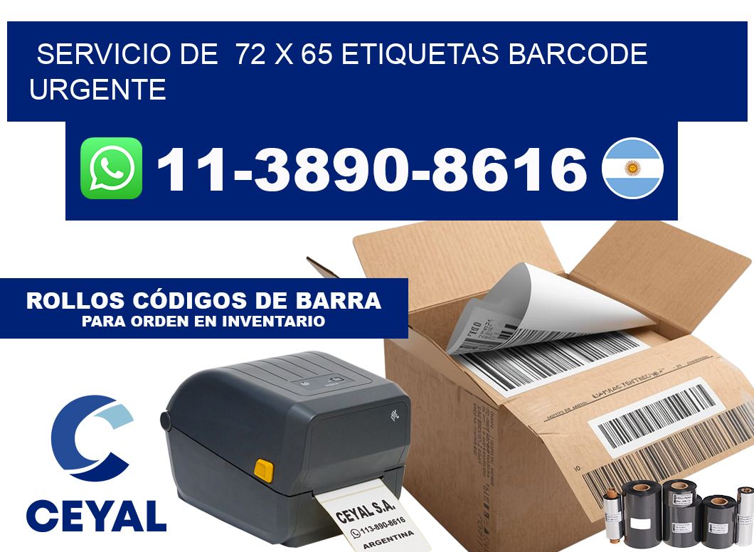 SERVICIO DE 72 x 65 ETIQUETAS BARCODE URGENTE