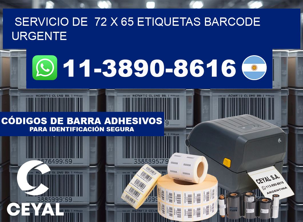 SERVICIO DE 72 x 65 ETIQUETAS BARCODE URGENTE