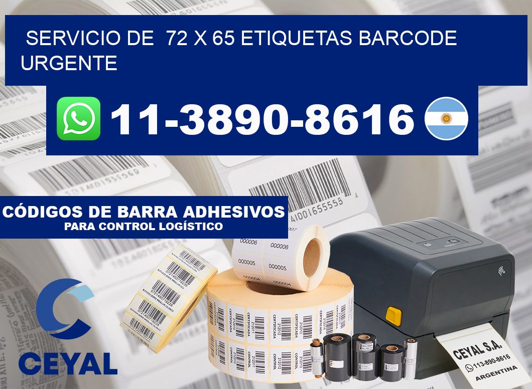 SERVICIO DE 72 x 65 ETIQUETAS BARCODE URGENTE