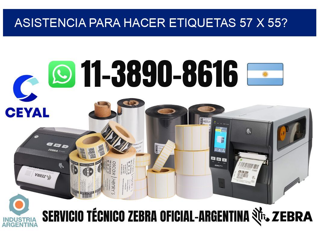 asistencia para hacer etiquetas 57 x 55?