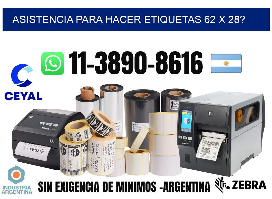asistencia para hacer etiquetas 62 x 28?