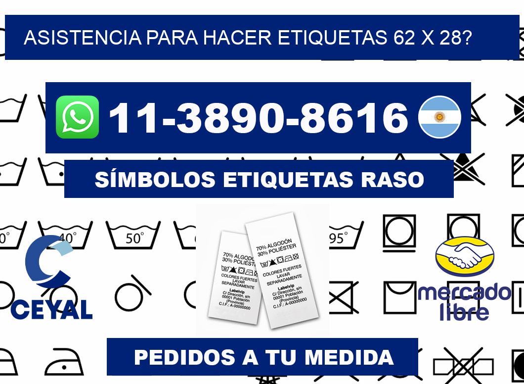 asistencia para hacer etiquetas 62 x 28?