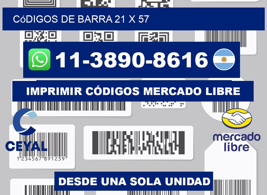 códigos de barra 21 x 57