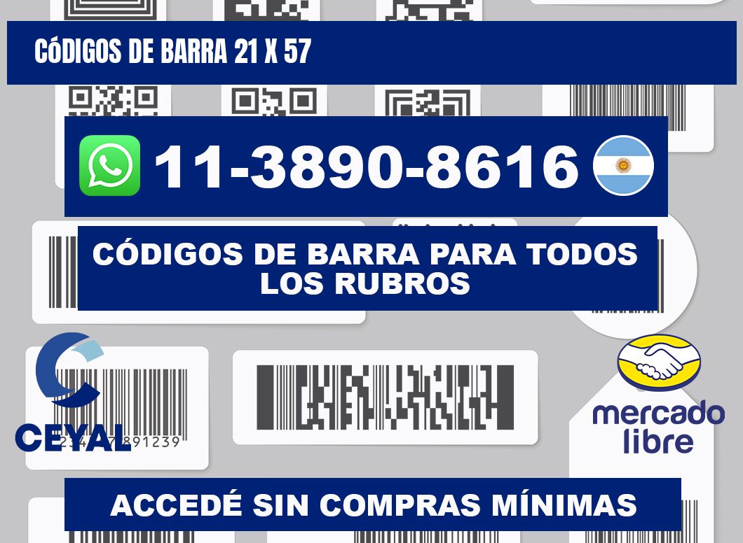 códigos de barra 21 x 57