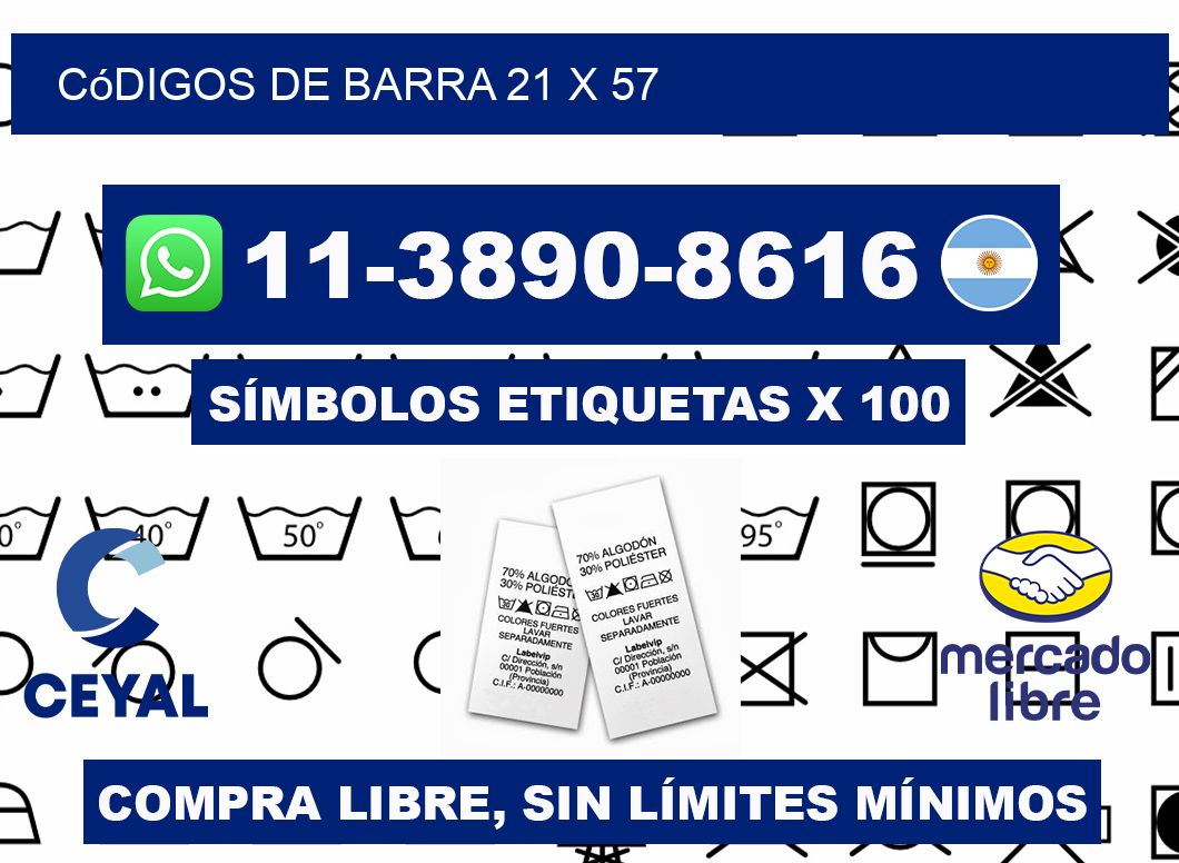 códigos de barra 21 x 57