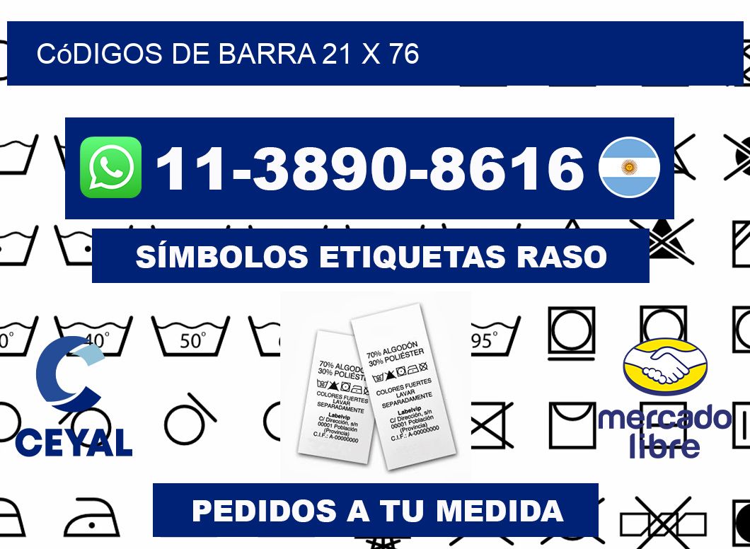 códigos de barra 21 x 76