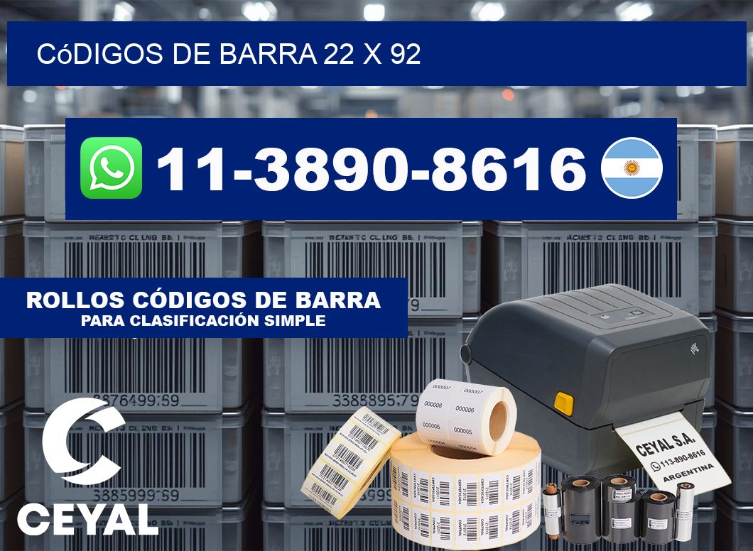 códigos de barra 22 x 92