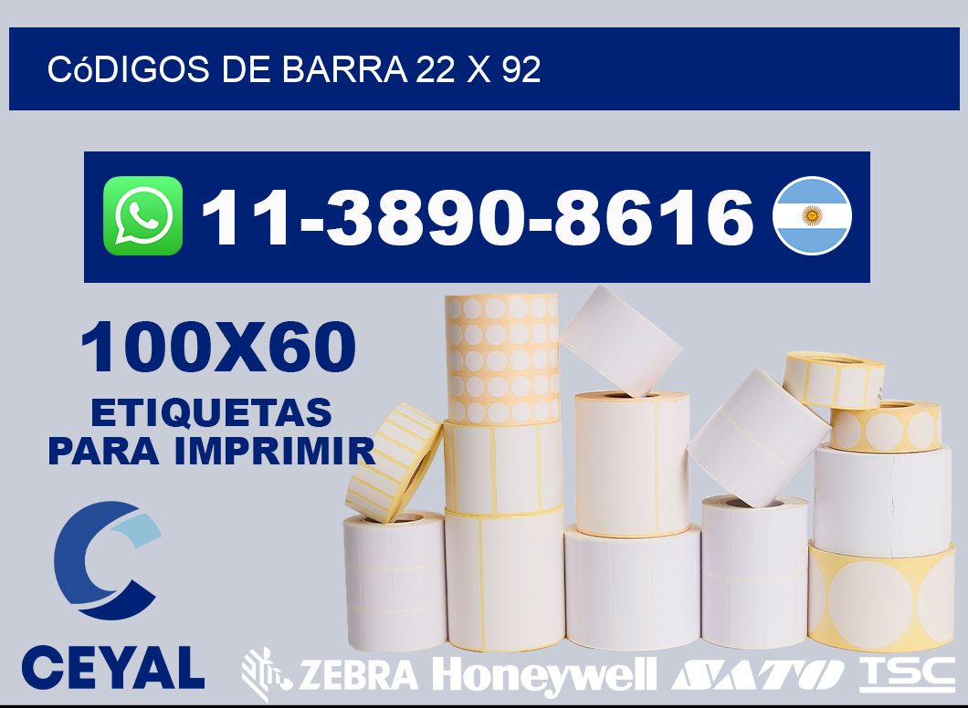 códigos de barra 22 x 92