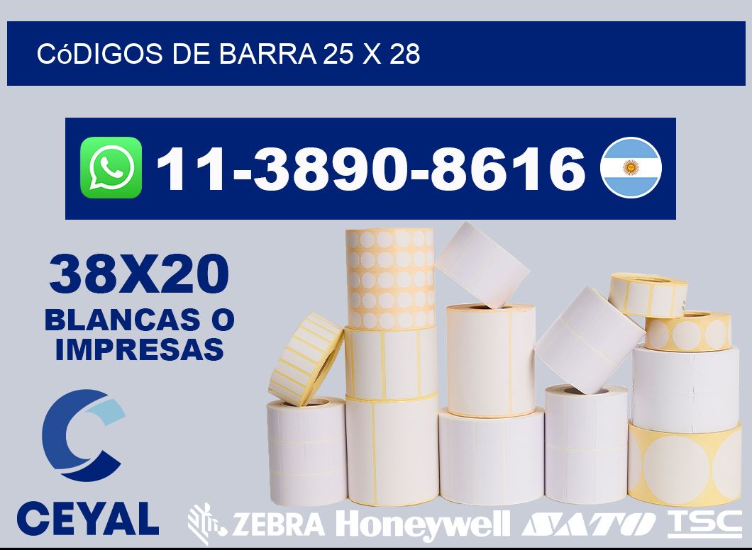 códigos de barra 25 x 28