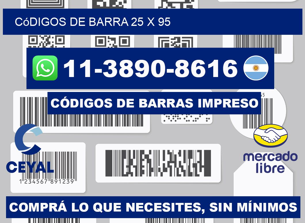 códigos de barra 25 x 95