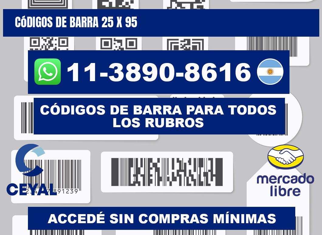 códigos de barra 25 x 95