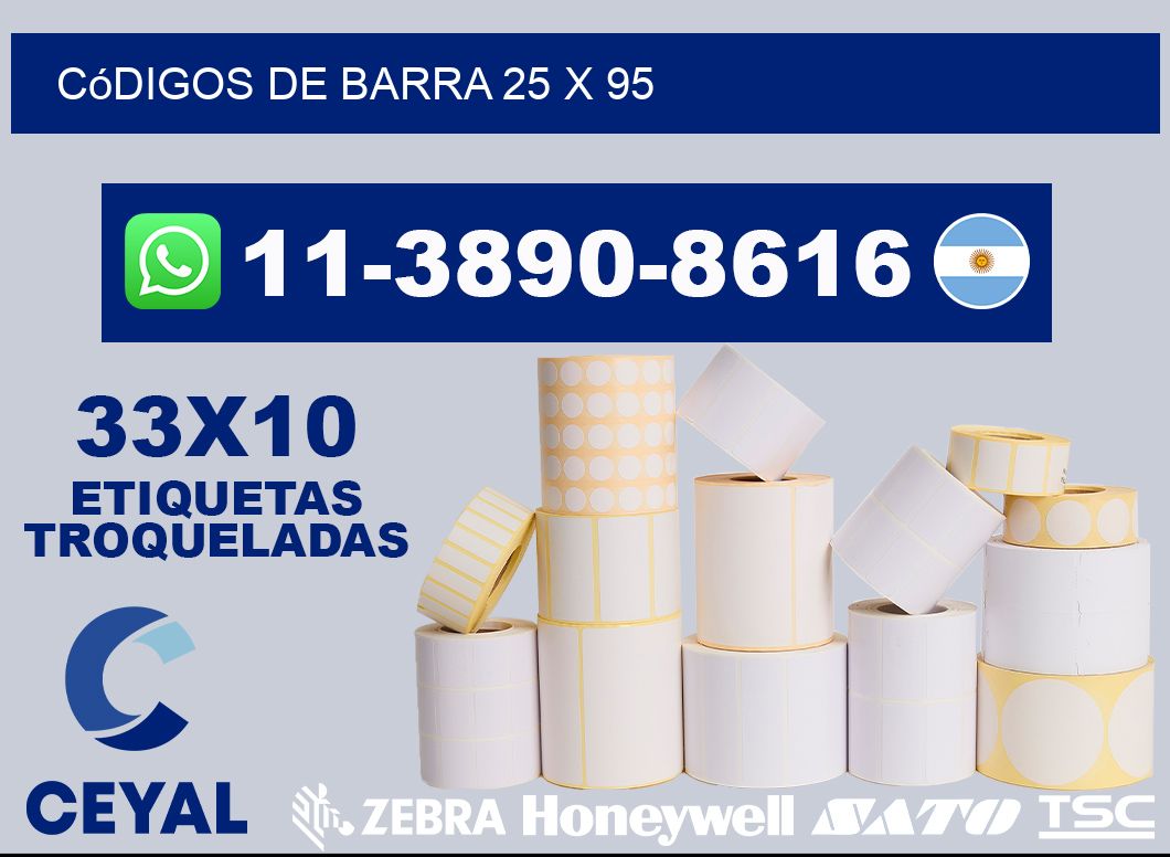 códigos de barra 25 x 95