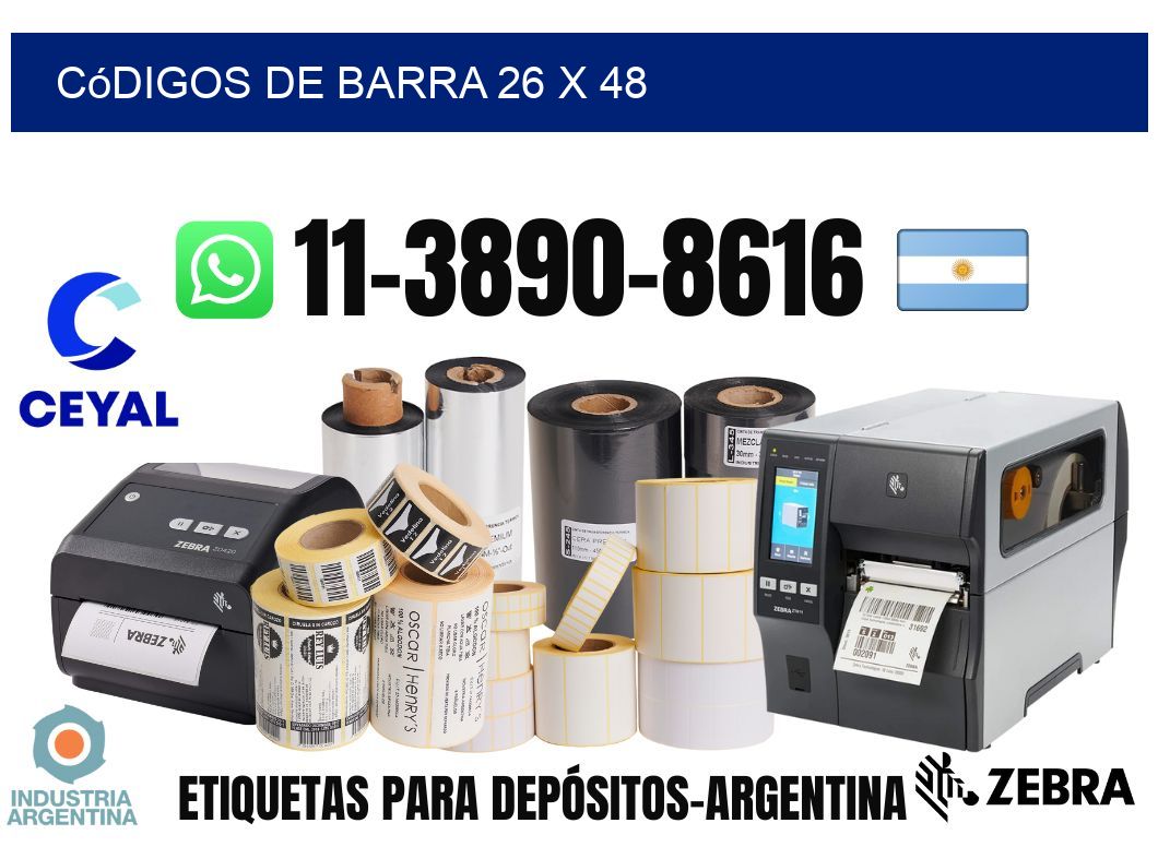 códigos de barra 26 x 48