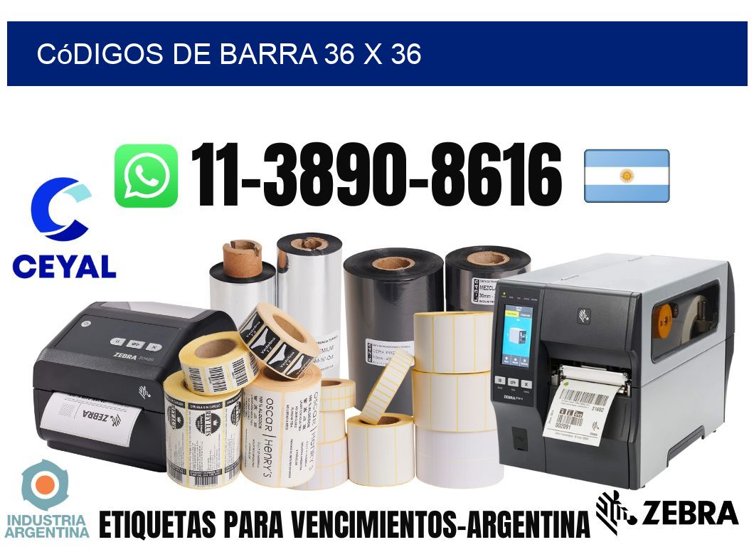 códigos de barra 36 x 36
