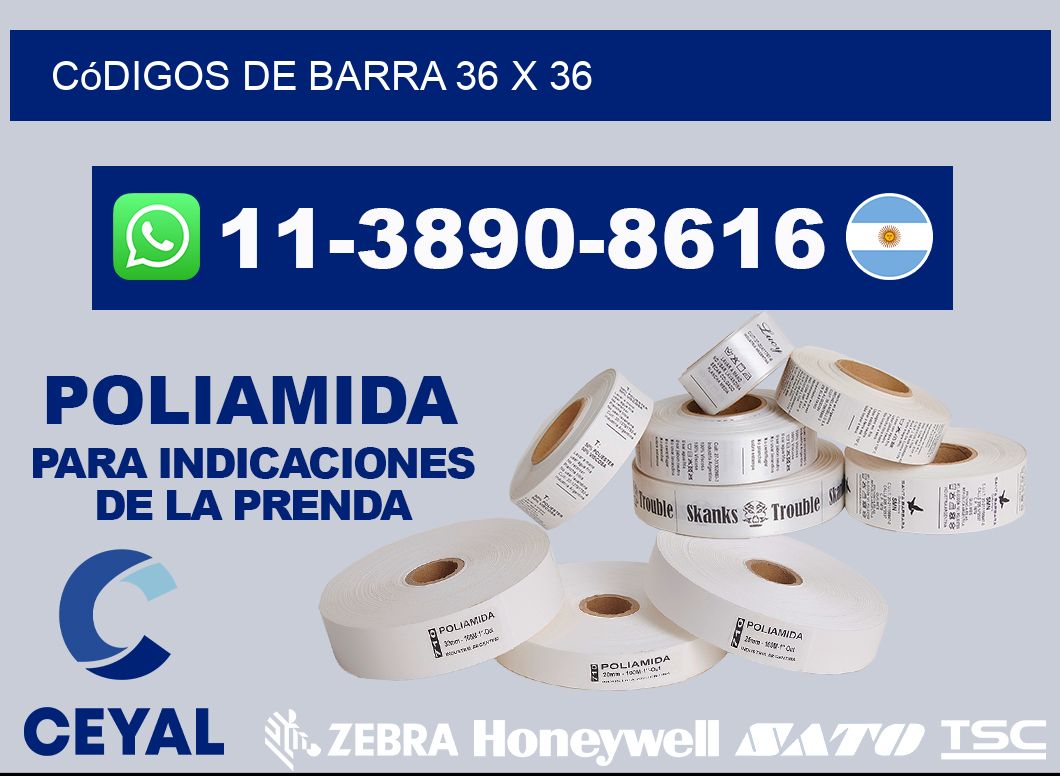 códigos de barra 36 x 36