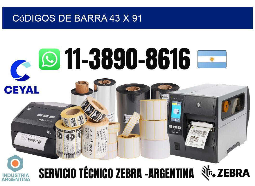 códigos de barra 43 x 91