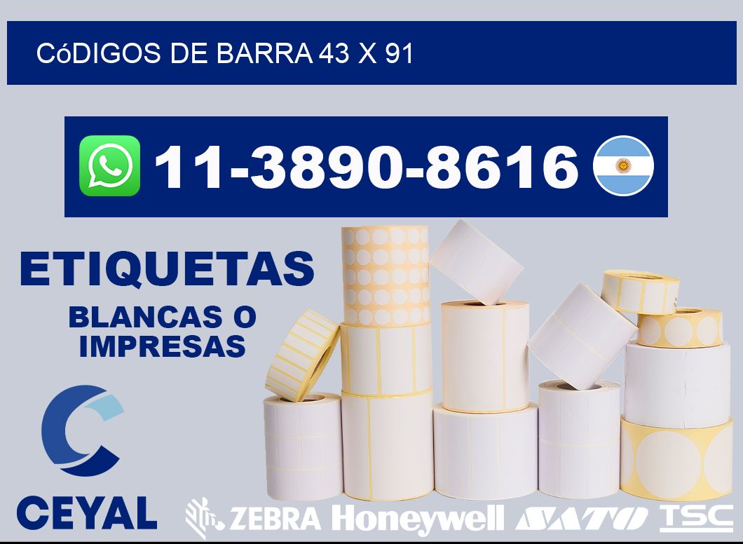 códigos de barra 43 x 91