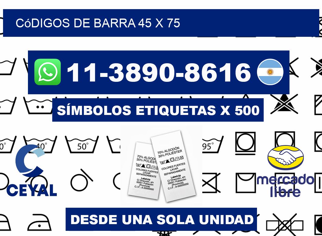 códigos de barra 45 x 75
