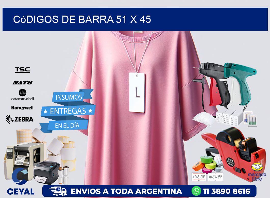 códigos de barra 51 x 45