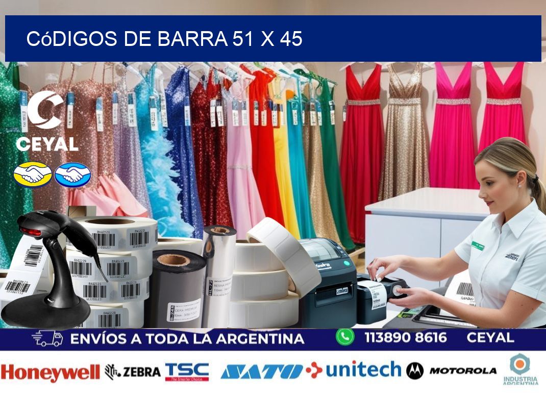códigos de barra 51 x 45