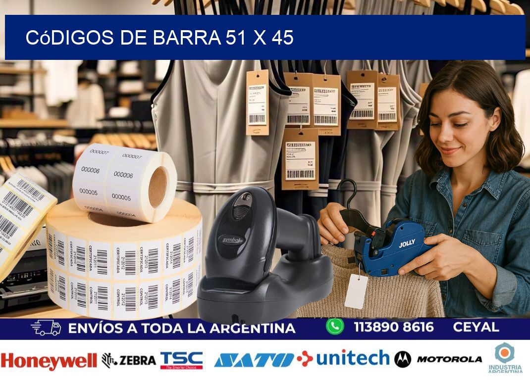códigos de barra 51 x 45