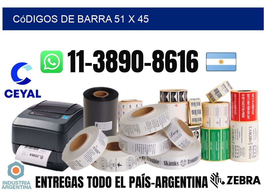 códigos de barra 51 x 45