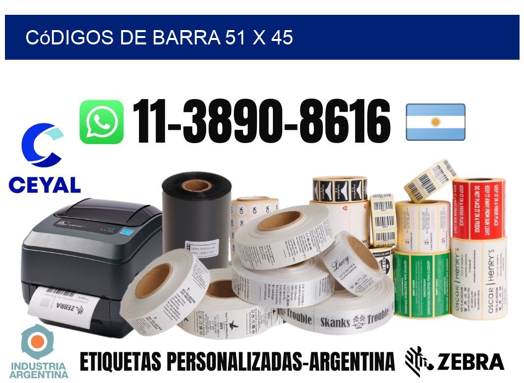 códigos de barra 51 x 45