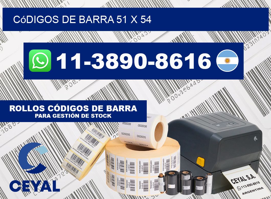 códigos de barra 51 x 54