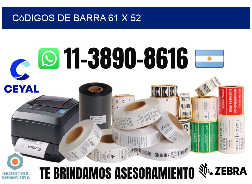 códigos de barra 61 x 52