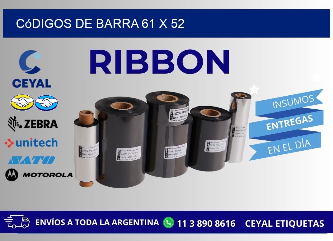 códigos de barra 61 x 52