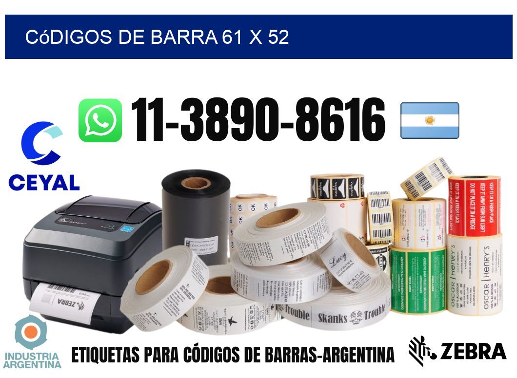 códigos de barra 61 x 52