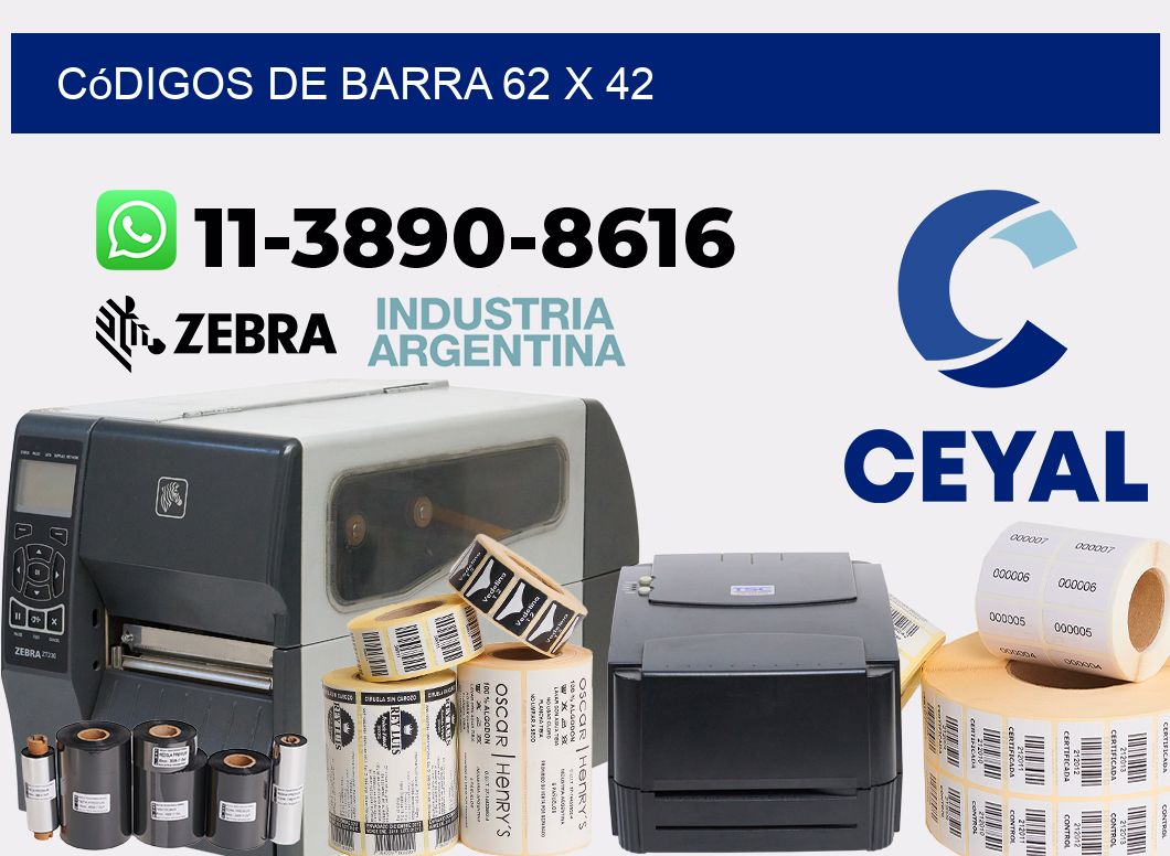 códigos de barra 62 x 42
