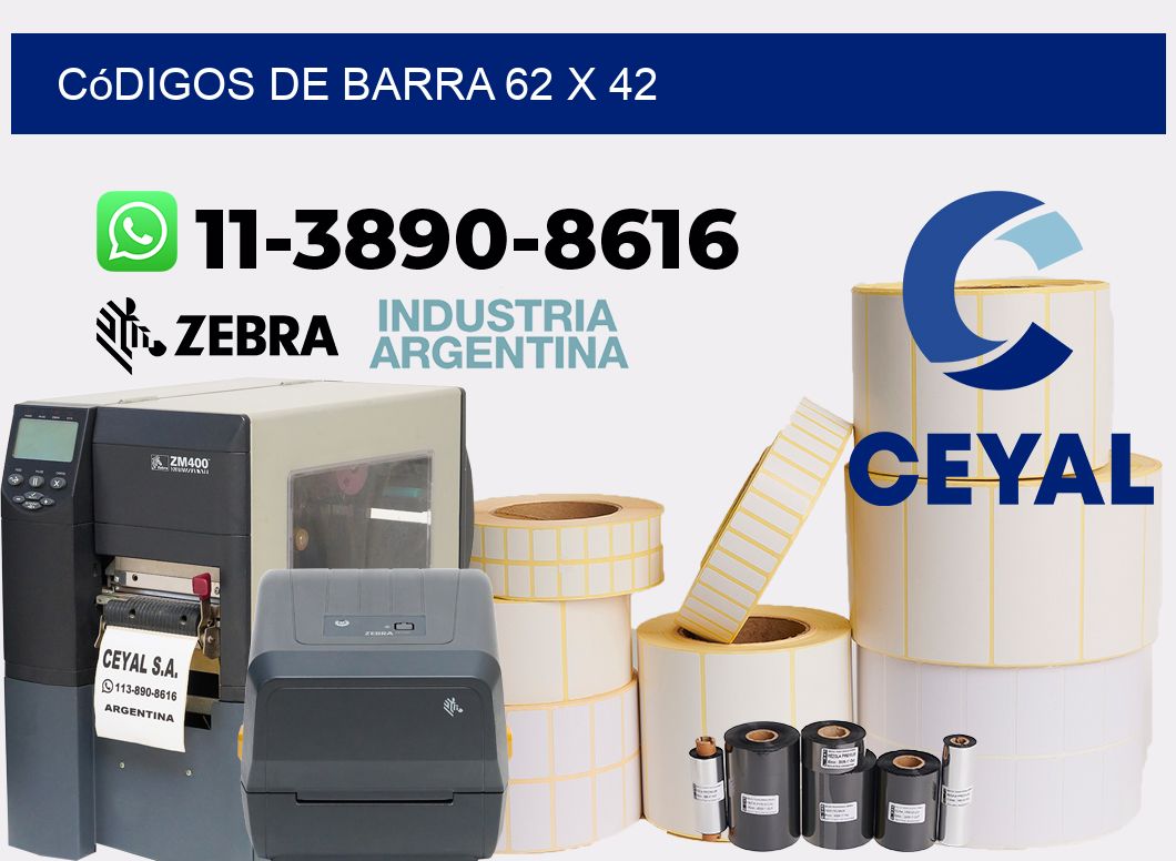 códigos de barra 62 x 42