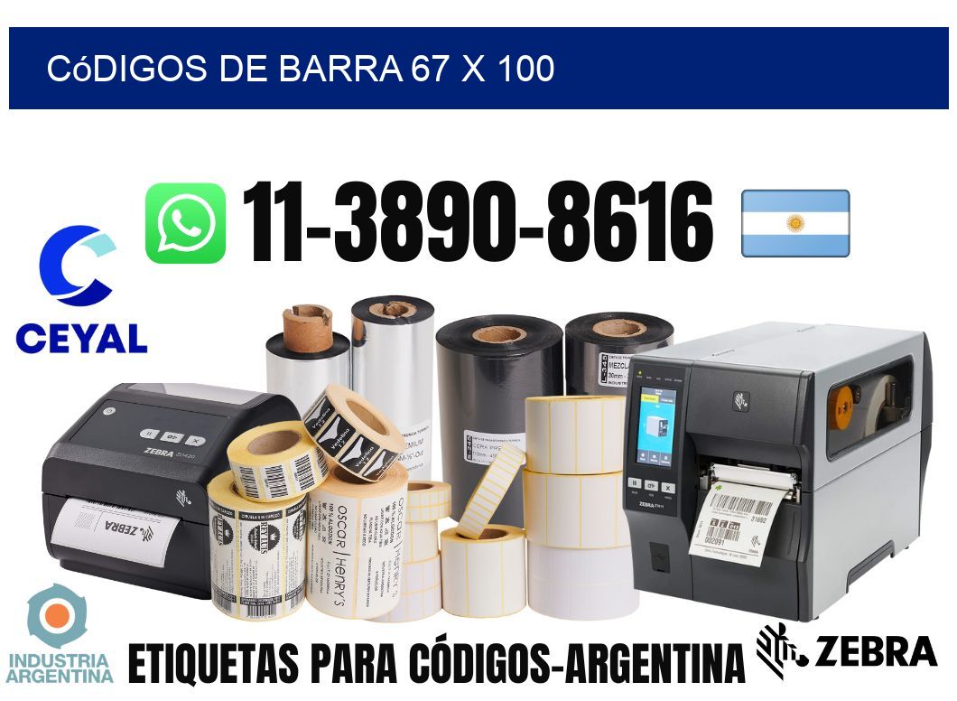 códigos de barra 67 x 100