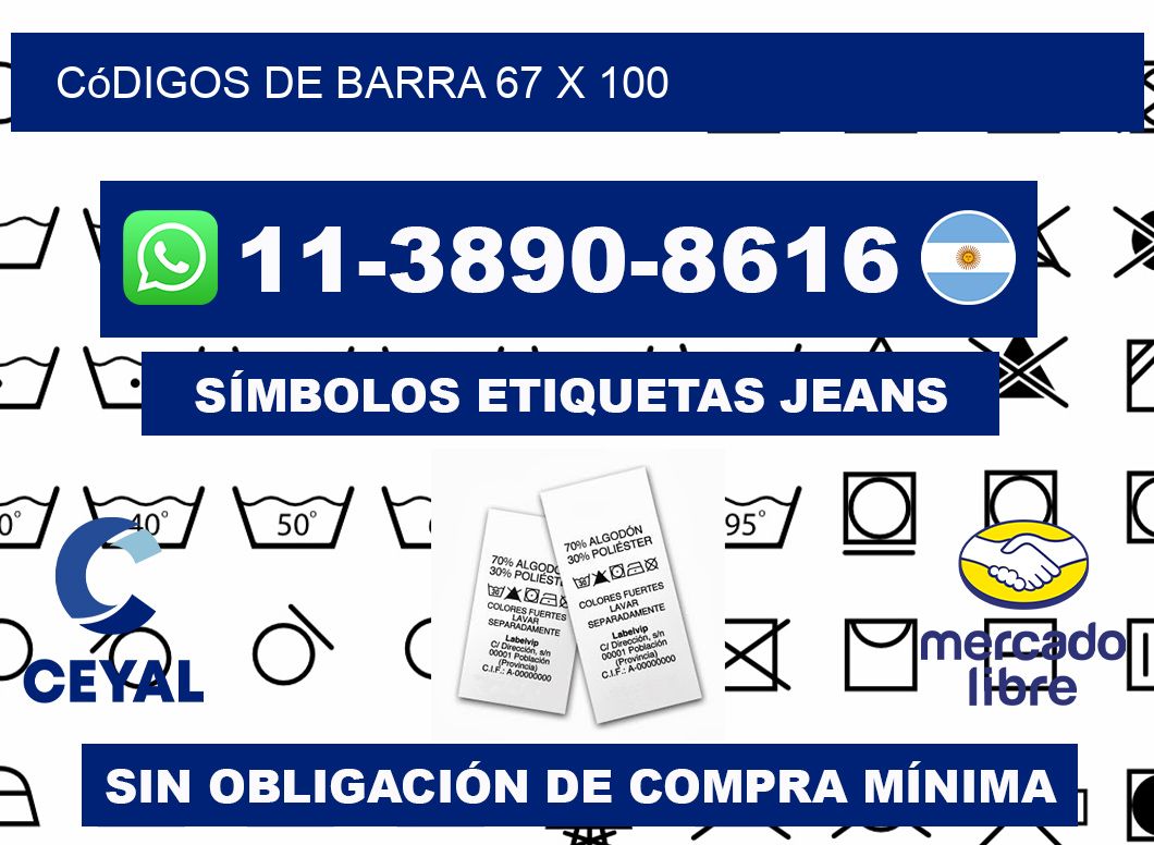 códigos de barra 67 x 100