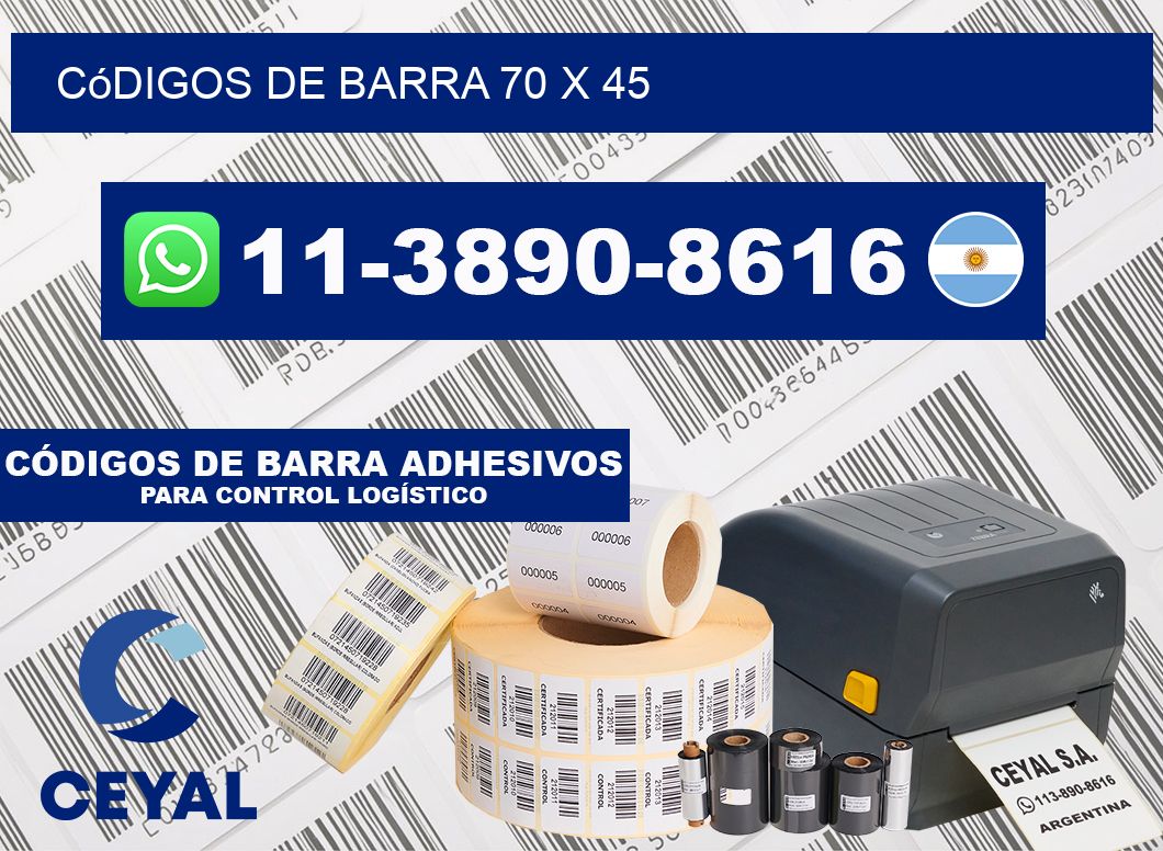 códigos de barra 70 x 45