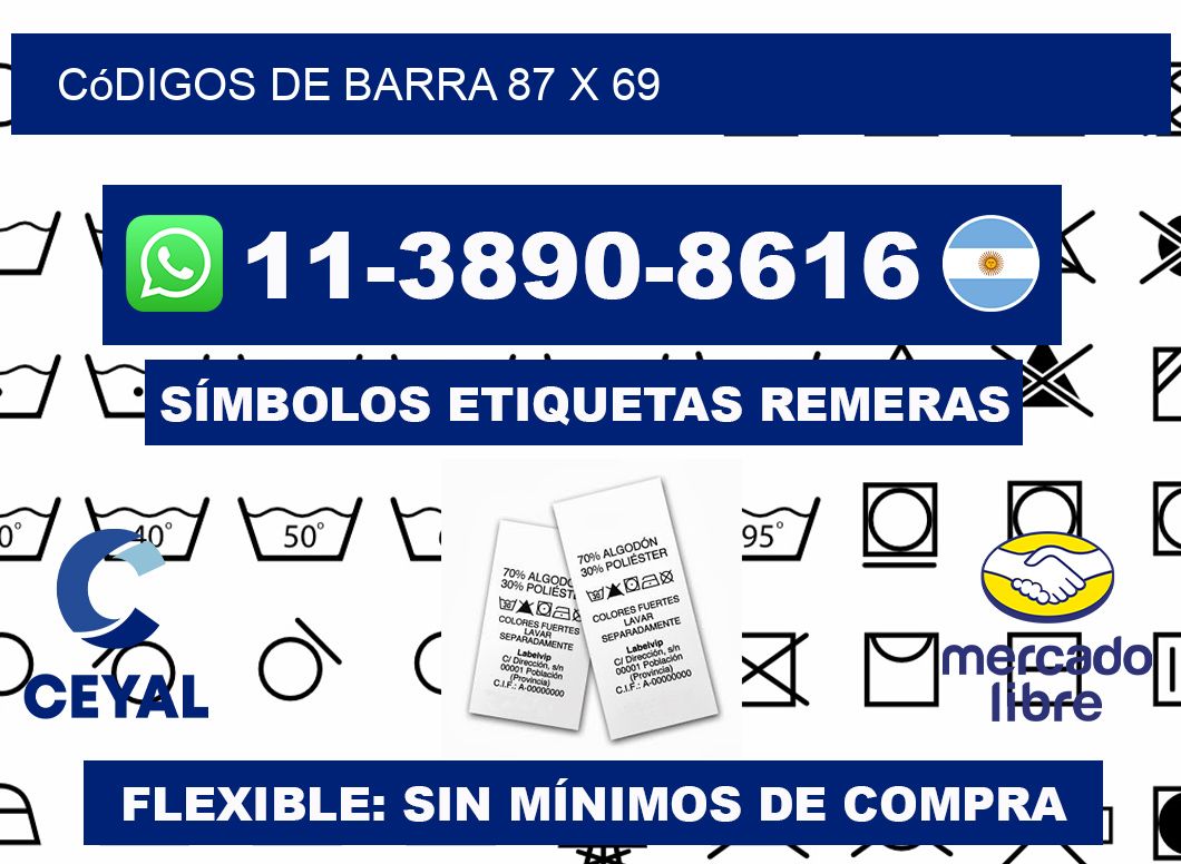 códigos de barra 87 x 69