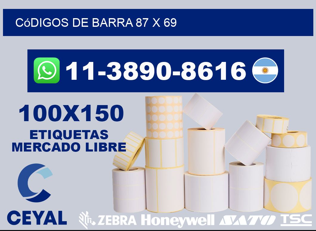 códigos de barra 87 x 69